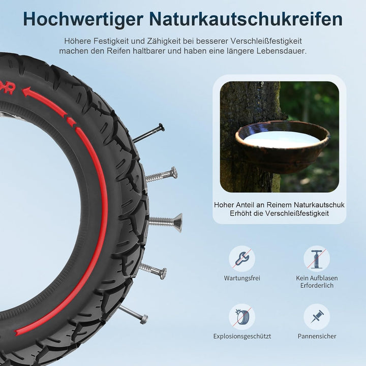 10x2,7-2,75 Vollgummireifen 10 Zoll Solide Reifen 70/65-6,5 Ersatzreifen für Hitway H5/HB24/Hiboy/Sm