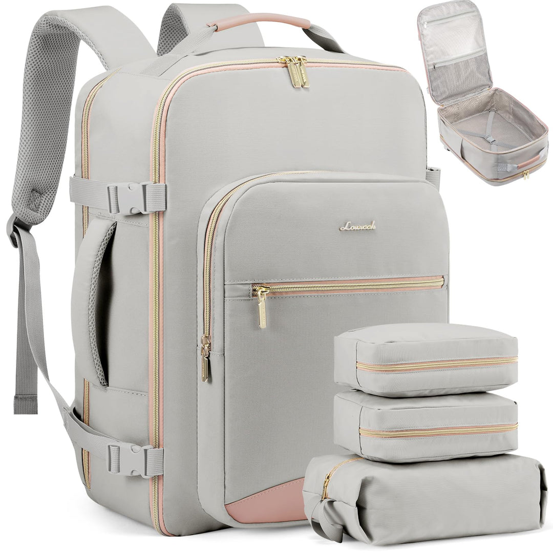 LOVEVOOK Handgepäck Rucksack Flugzeug, 30L Gross Reiserucksack Damen Kofferrucksack, Wasserdicht Rei