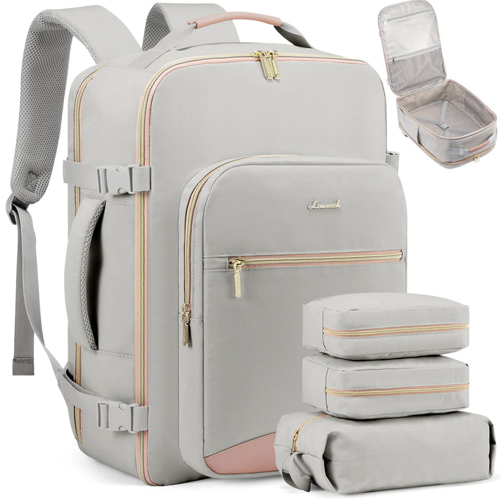 LOVEVOOK Handgepäck Rucksack Flugzeug, 40L Gross Reiserucksack Damen Kofferrucksack, Wasserdicht Rei