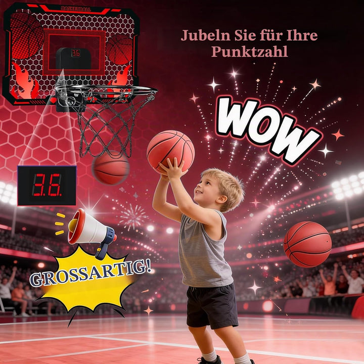 Indoor-Basketballkorb für Kinder, Halterung über der Tür, Anzeigetafel - Geschenke für 4-12 jährige