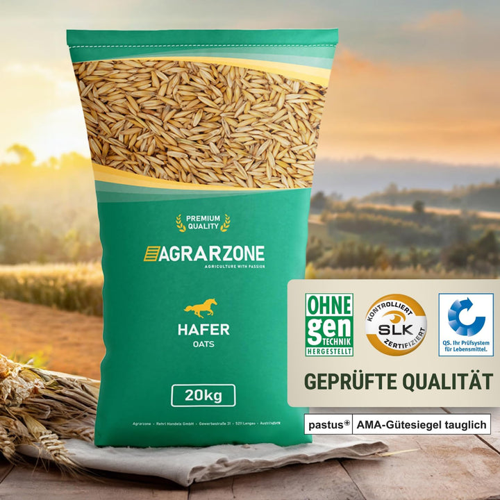 Agrarzone Hafer Pferd gereinigt 20 kg - Premium Pferdefutter 20KG Futterhafer - AMA-Gütesiegel Zerti