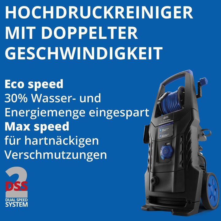 AR Blue Clean Hochdruckreiniger e-2DUALSPEED D mit Dual Speed System, Rohrreinigersonde und Patio Cl