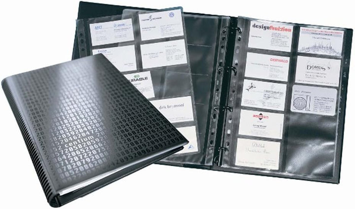 Durable Visitenkarten-Ringbuch Visifix centium A4, für 400 Visitenkarten, schwarz, 240901, schwarz