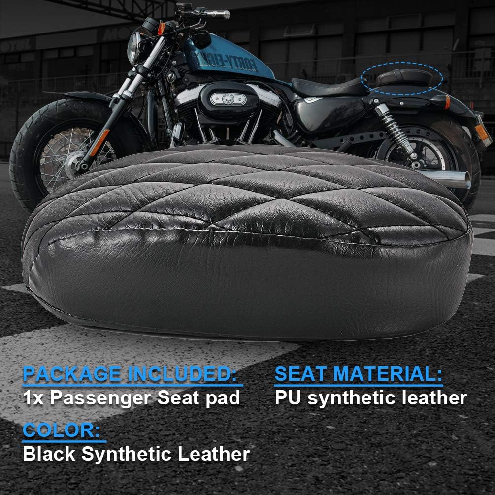 KATUR Motorrad Solo Sitzpolster schwarz hinten Fahrersitz Naht Kunstleder Sitzbezug Pad kompatibel m