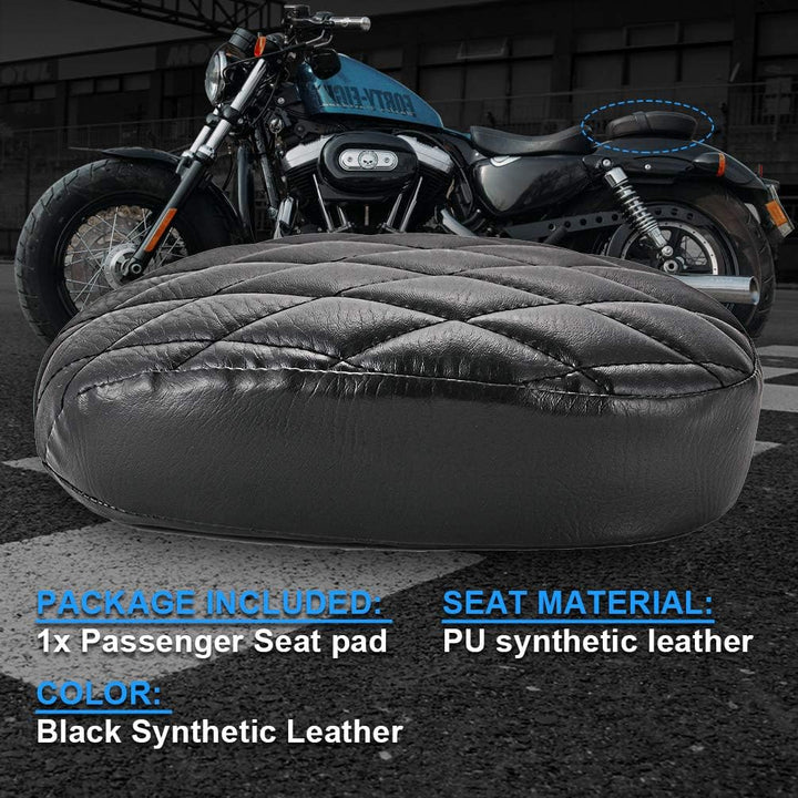 KATUR Motorrad Solo Sitzpolster schwarz hinten Fahrersitz Naht Kunstleder Sitzbezug Pad kompatibel m
