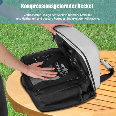 INSMEER Kühltasche Gross 36L, 50 Can Kühltasche Faltbar mit [Hartes Eva-Dach], Wasserdicht Klein Küh