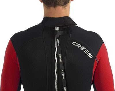 Cressi Morea Herren - Neoprenanzug 3mm für alle Wassersportarten L/4 Schwarz/Rot/Silber, L/4 Schwarz