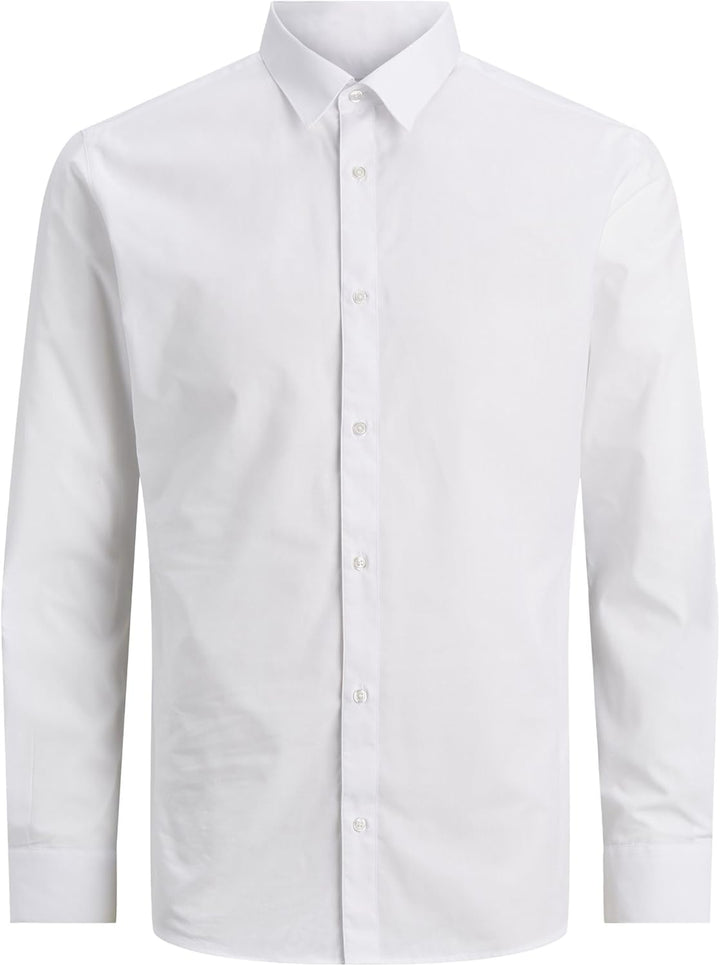 JACK&JONES PLUS Damen Jjjoe Shirt Ls Plain Pls Hemd 4XL Weiss, 4XL Weiss