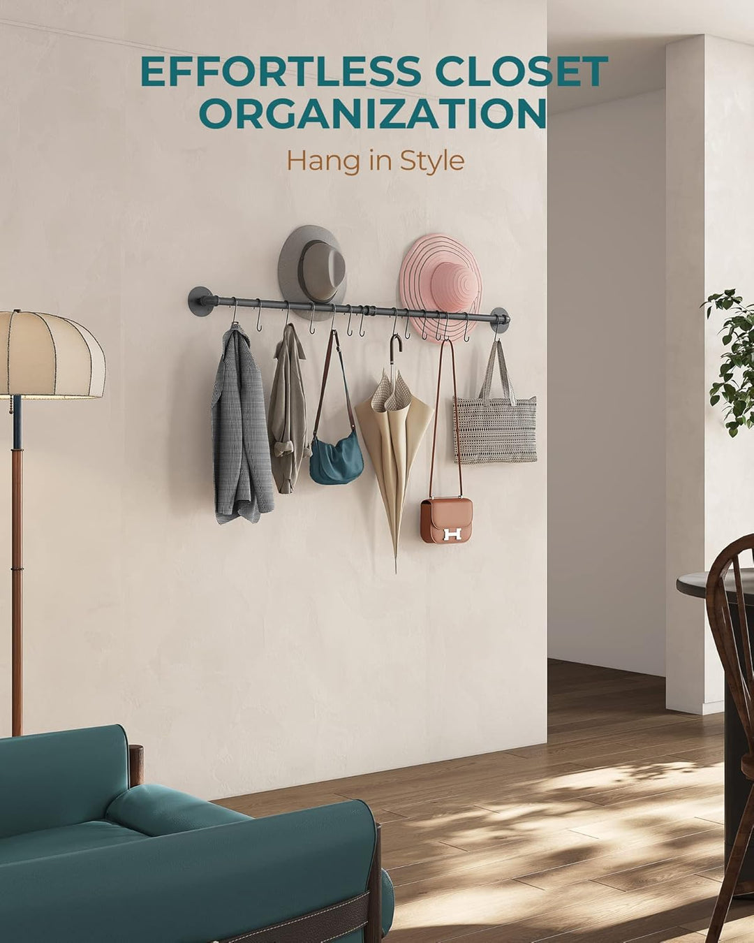 OROPY küchenregal - 97cm Industrieller Stil Wandmontage Hängeleisten für Töpfe Küche Utensilien Gest