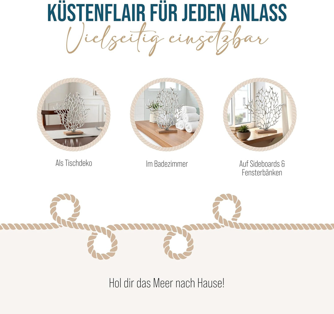 Seegras-Figur zum Hinstellen: Dekofigur aus Aluminium &amp; Holz, Deko Sommer, Meer, Strand &amp; Urlaub, Ma