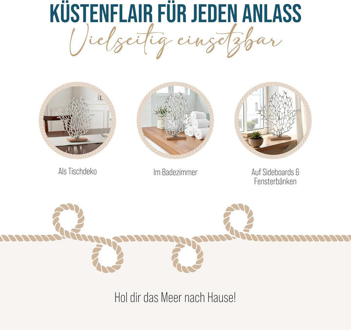 Seegras-Figur zum Hinstellen: Dekofigur aus Aluminium &amp; Holz, Deko Sommer, Meer, Strand &amp; Urlaub, Ma