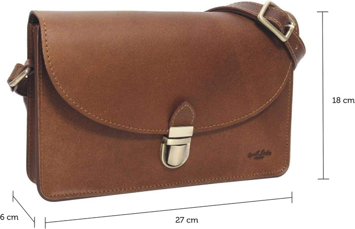 Gusti Handtasche Leder - Zoey Damen Umhängetasche Ledertasche Leder Braun, Braun