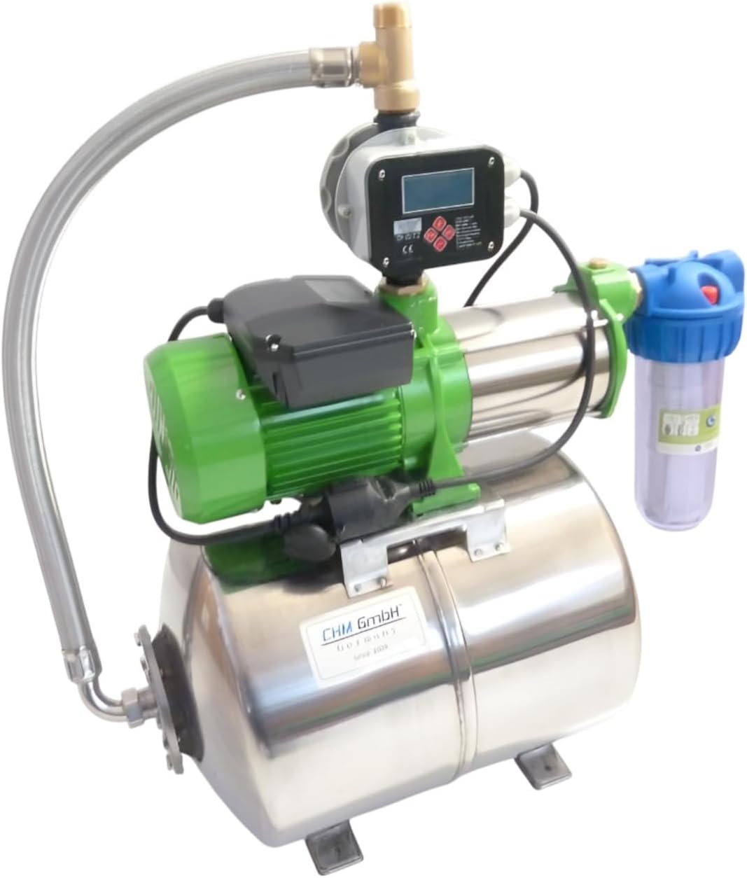 Hauswasserwerk 50 L Edelstahl 1,5 Kw 8,5 Bar 8400 L/h Gartenpumpe, Wasserpumpe