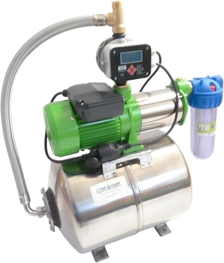 Hauswasserwerk 50 L Edelstahl 1,5 Kw 8,5 Bar 8400 L/h Gartenpumpe, Wasserpumpe