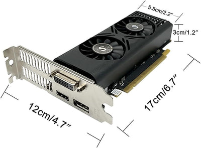 SAPLOS GTX 1050 Grafikkarte für PC, 4GB GDDR5 128-Bit, HDMI DisplayPort DVI-D, Computer-GPU, Gaming