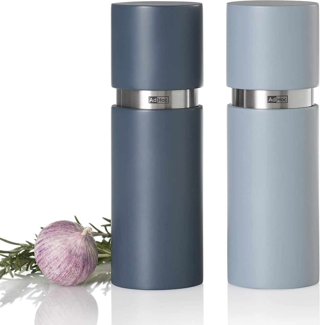AdHoc MP430 Set Pfeffer- und Salzmühle Textura, CeraCut® Keramik Mahlwerk, Buchenholz lackiert, dark