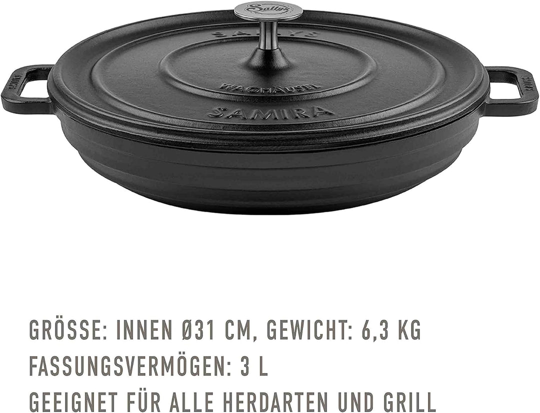 Sallys 'Samira' Deluxe Gusseisentopf - Robustes und Hochwertiges Kochjuwel für Perfektes Garen - für