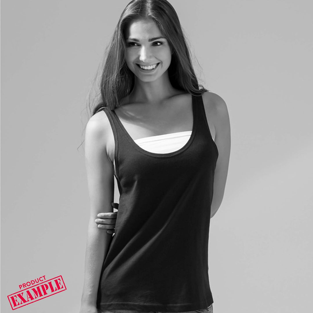 Ladies Shirt Oversize Tanktop Hakuna Matata - Schwarz & Weiss - umgeschlagener Ärmelsaum T-Shirt mit