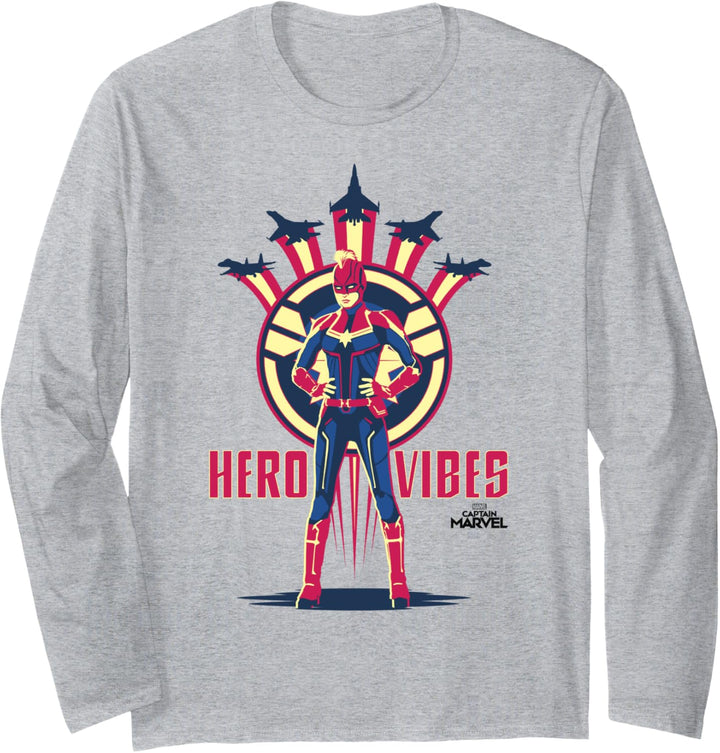 Captain Marvel Hero Vibes Plane Portrait Langarmshirt