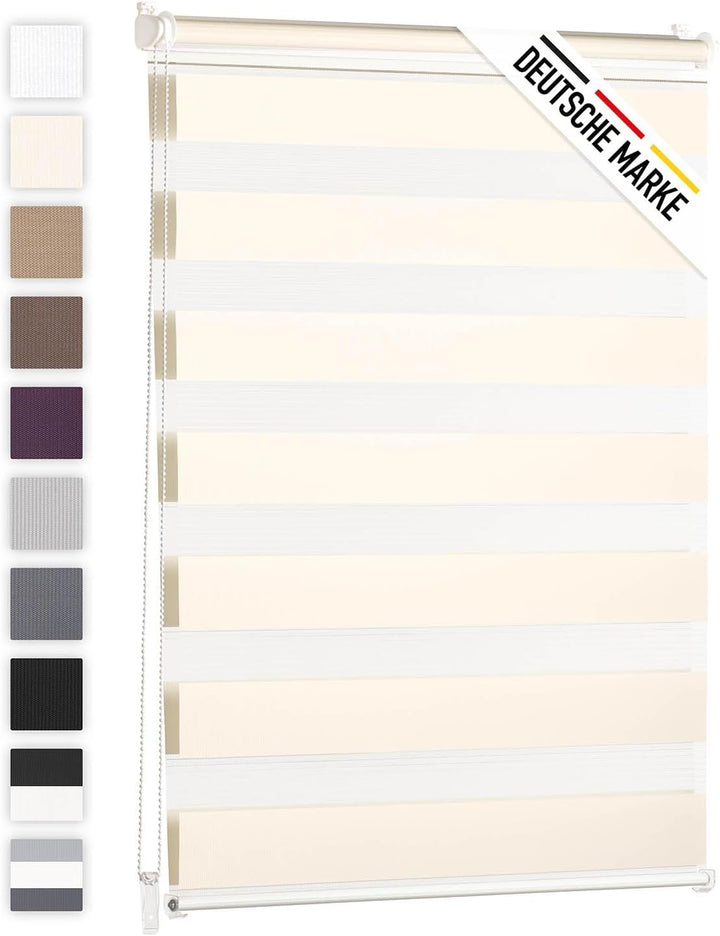 Blumtal Doppelrollo 60 x 155-195cm - Klemmfix Rollo, Rollos für Fenster ohne Bohren, Klemmrollo für