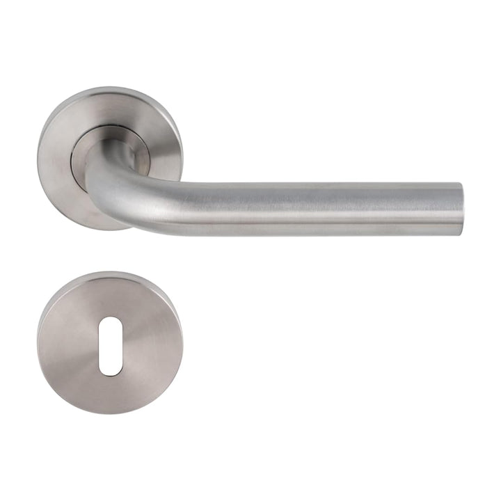 Aperit Türgriff: Edelstahl Türklinke mit Bunbart Rosetten - Drückergarnitur für Innentüren - L-Model