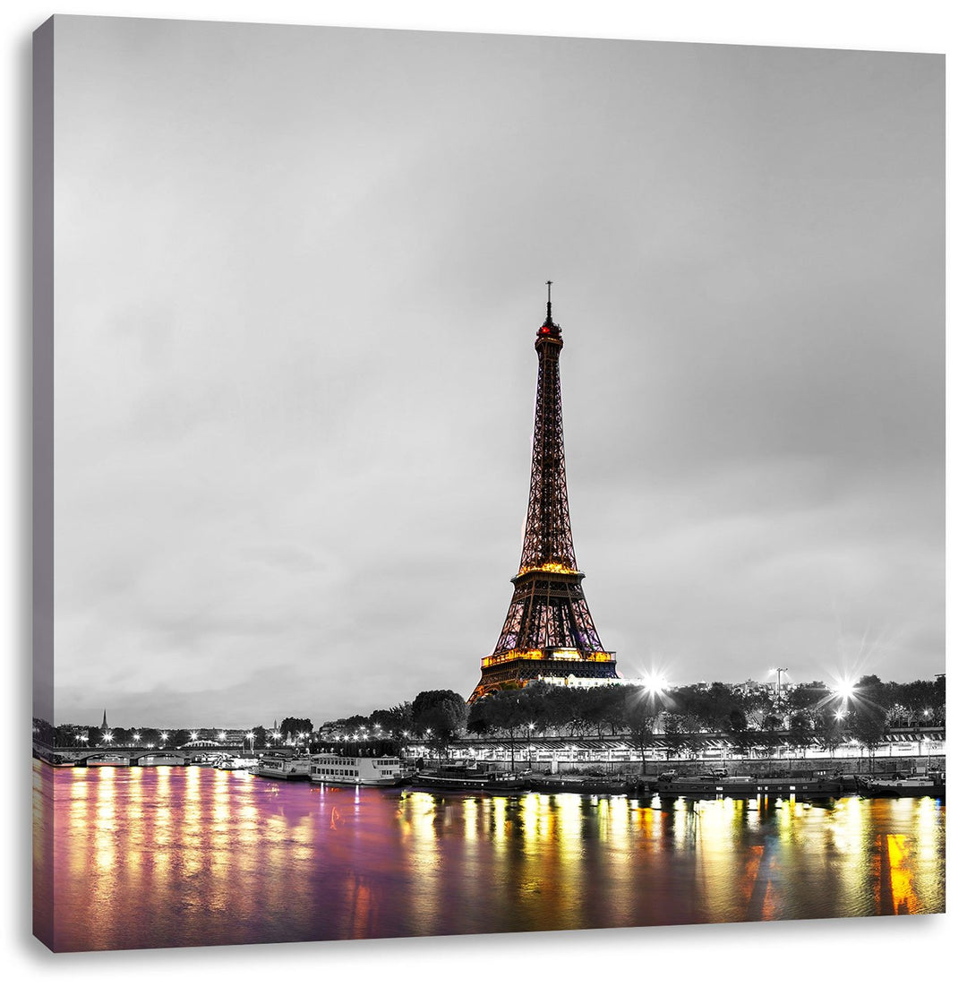 Pixxprint Eifelturm in Paris als Leinwandbild/Grösse: 70x70 cm/Wandbild/Kunstdruck/fertig bespannt,