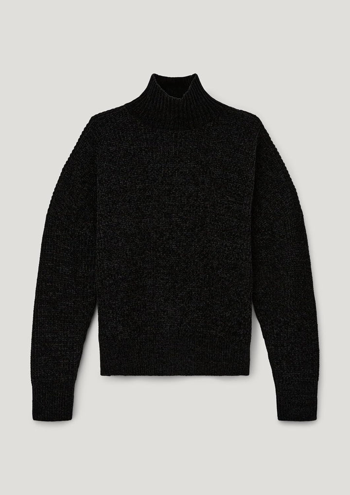s.Oliver Strickpullover aus Chenille-Garn, Schwarz
