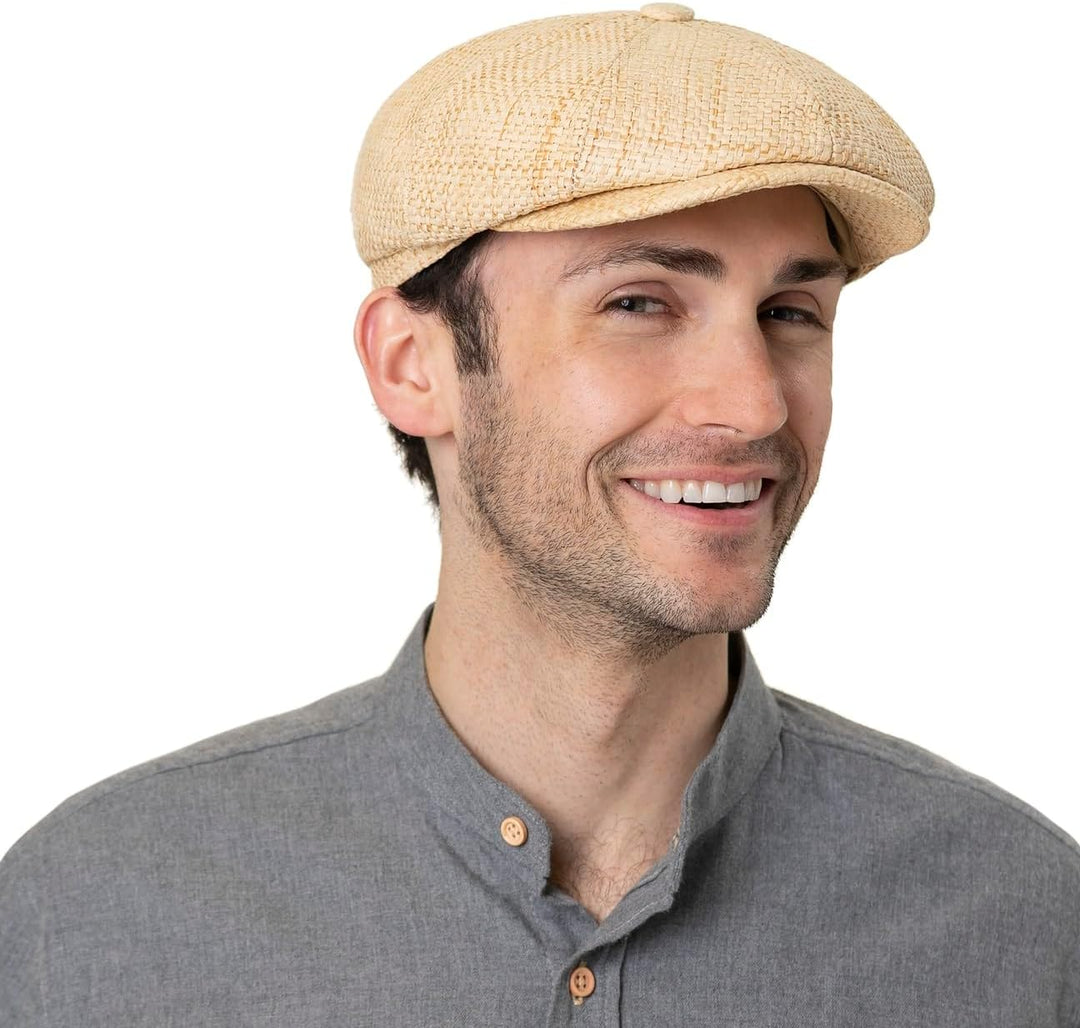 Stetson Hatteras New Toyo Flatcap Schirmmütze Ballonmütze Strohcap Herren - mit Schirm Frühling-Somm