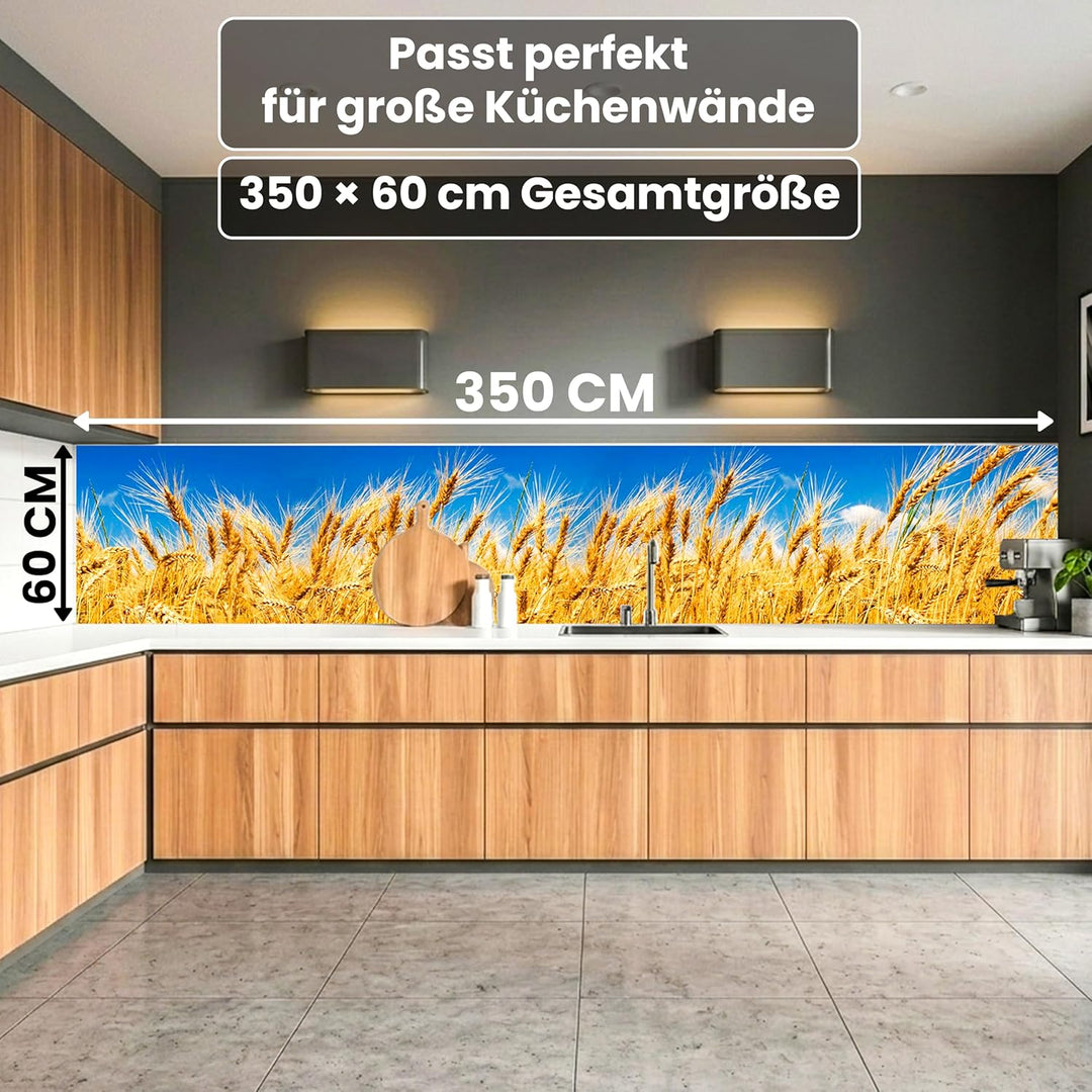 DIMEX Küchenrückwand Folie selbstklebend WEIZENFELD | Klebefolie - Dekofolie - Spritzschutz für Küch
