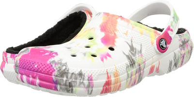 Crocs Unisex Classic Lined Tie-dye Clogs, Blotched Tie Dye