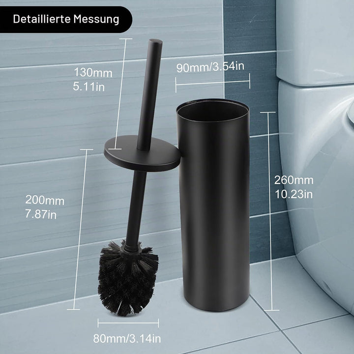 EXLECO Edelstahl Toilettenbürste WC Bürste mit Ersatzbürste Wasserauffangbehälter Klobürste und Behä