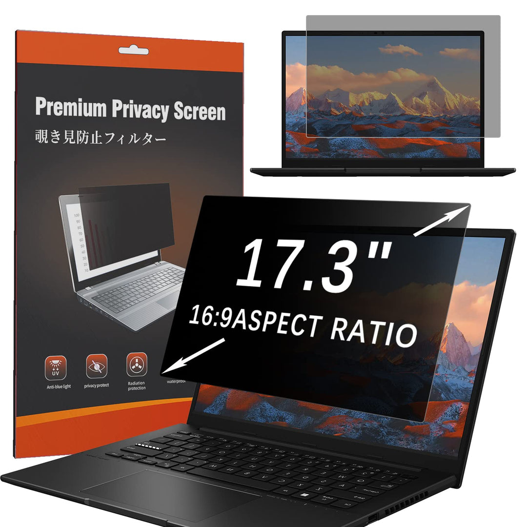 HaruYo Laptop Blickschutzfilter 17.3 Zoll 16:9, Notebook Privacy Filter, Anti-Spy Blickschutzfolie A