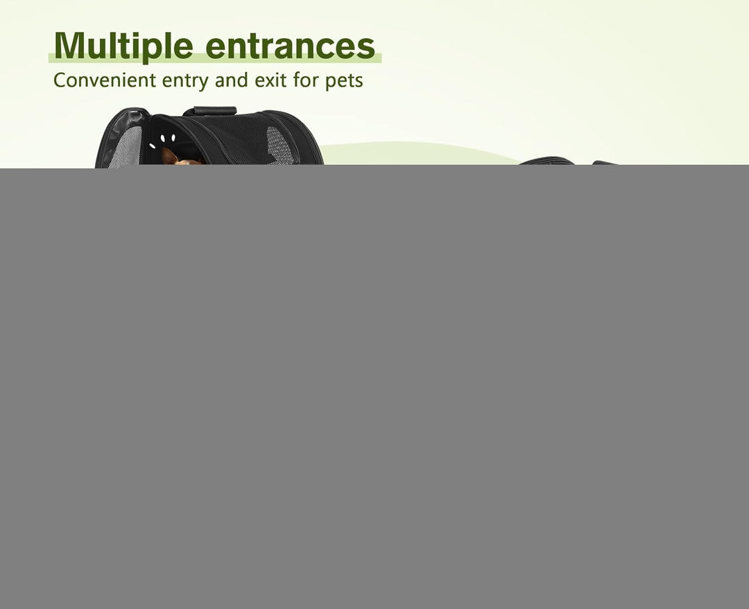 pecute Hunderucksack Erweiterbar XL für 6-10 kg, Faltbar Katzenrucksack Katzen mit Anti-offener Reis