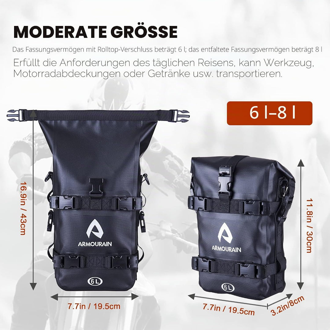 Motorrad Stossstangen Seitentasche Tasche Wasserdicht 6L/8L/15L Motor Sturzbügel Seitentaschen mit S