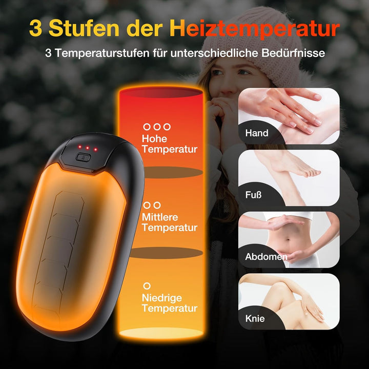 Handwärmer, wiederaufladbar, magnetischer elektrischer Handwärmer, 7 Stunden Wärme, 3 Stufen, Wärme