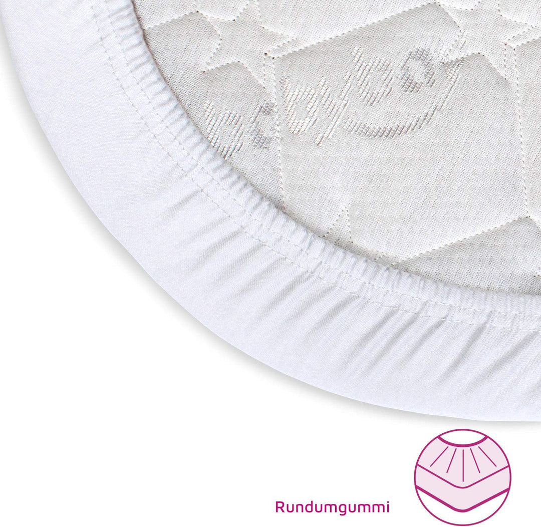 babybay Jersey Spannbetttuch Deluxe Doppelpack passend für Modell Original, weiss Weiss 2 Stück 100%