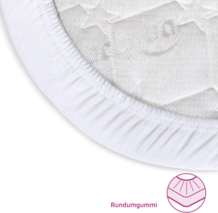 babybay Jersey Spannbetttuch Deluxe Doppelpack passend für Modell Original, weiss Weiss 2 Stück 100%