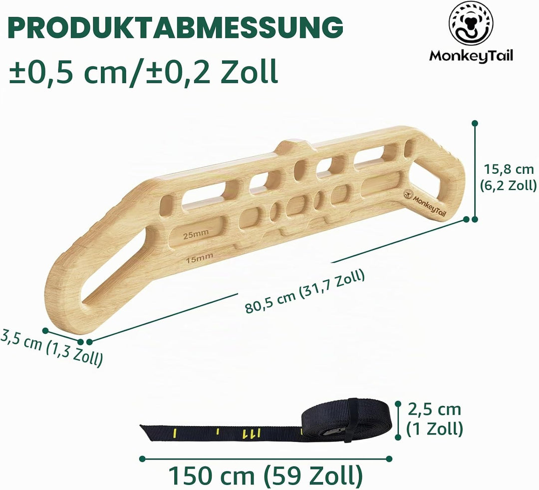MonkeyTail Climbing Board, Hangboard für Fingertraining, Grip Hangboard, Bouldering Equipment für al