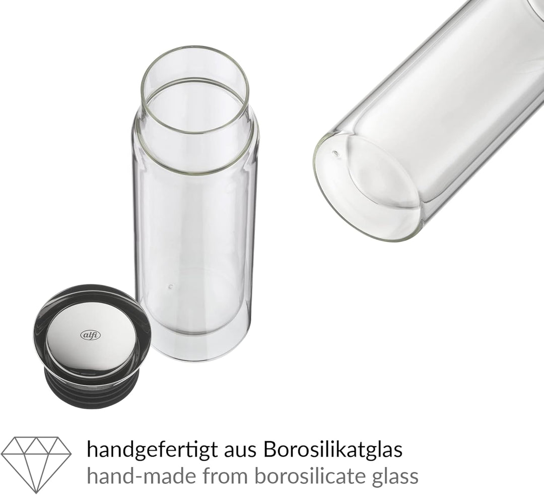 alfi 2427020075 Karaffe flowMotion, Borosilikat-Glas doppelwandig 0,75 L 750 ml Modern, 750 ml Moder
