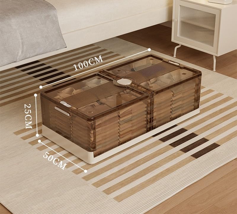 2 Stück 125 L Unterbett Aufbewahrungsbox Mit Deckel, Unterbettkommode Mit Rollen, Aufbewahrungsboxen