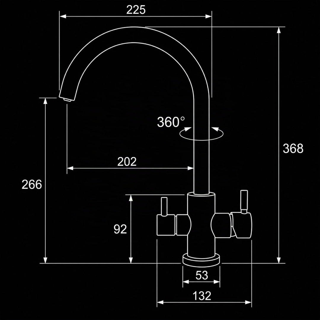 AORA® VANTO INOX 3 Wege Wasserhahn Küche aus massivem Edelstahl 304 – Küchenarmatur Hochdruck für Wa