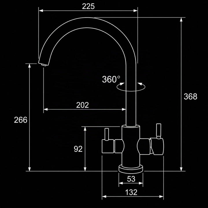 AORA® VANTO INOX 3 Wege Wasserhahn Küche aus massivem Edelstahl 304 – Küchenarmatur Hochdruck für Wa