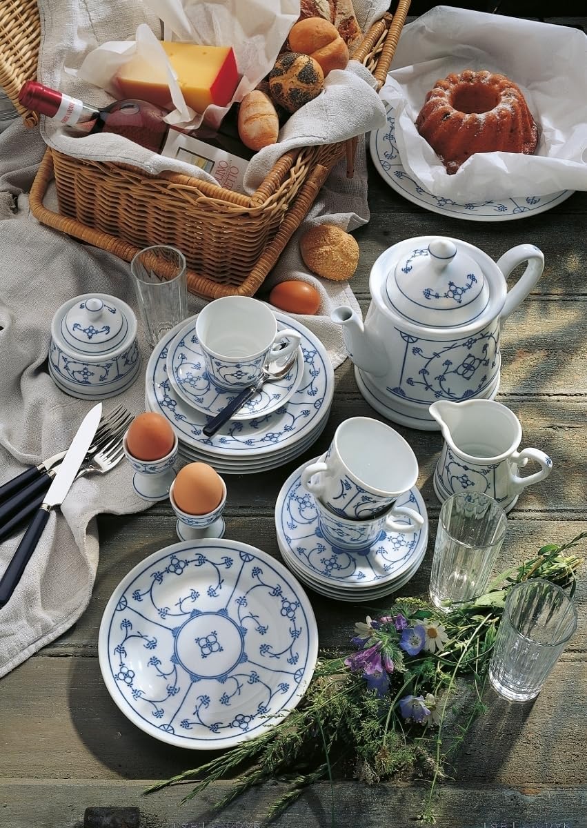 KAHLA 453406A75019H Blau Saks Suppenteller 22 cm | tiefer Teller mit Strohmuster aus Porellan, 22 cm
