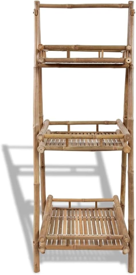 vidaXL Bambus Leiterregal Standregal Pflanztreppe Badregal 3 Ebenen klappbar