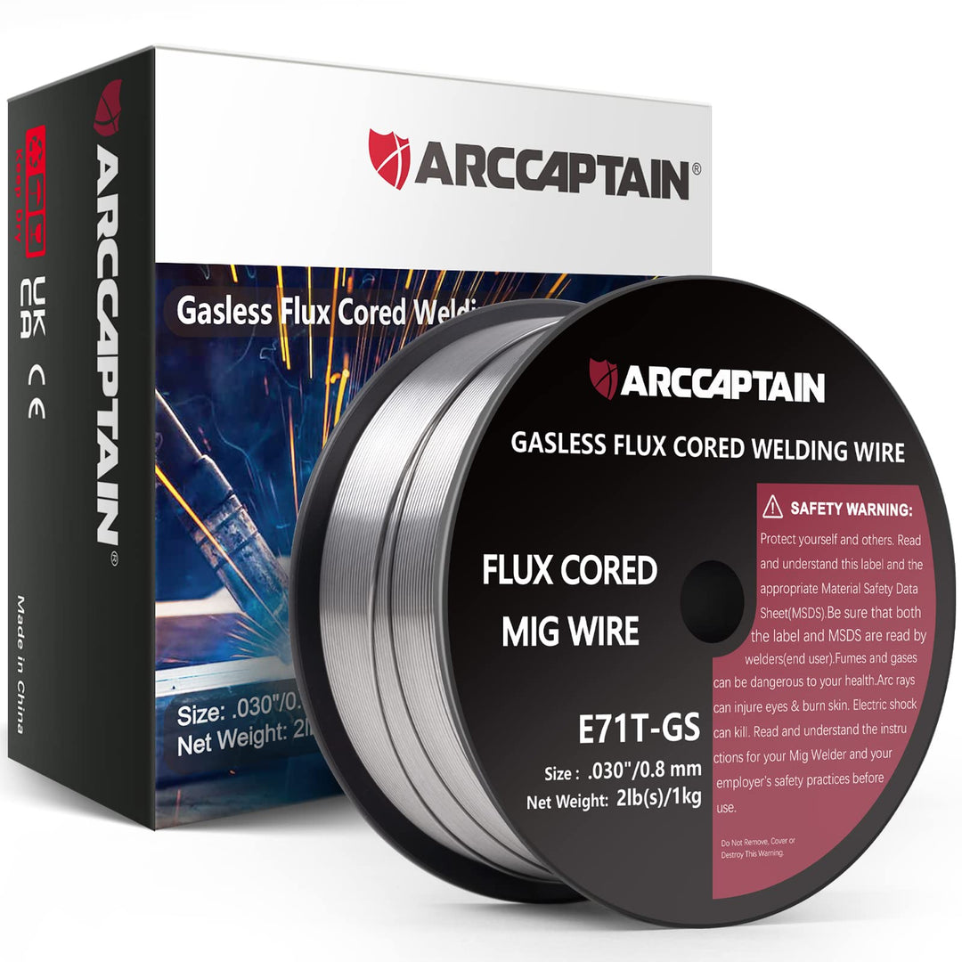 ARCCAPTIAN Fülldraht 0,8mm 1KG E71T-GS MIG Schweissdraht für Schweissgerät ohne Gas MIG/MAG FLUX Sch