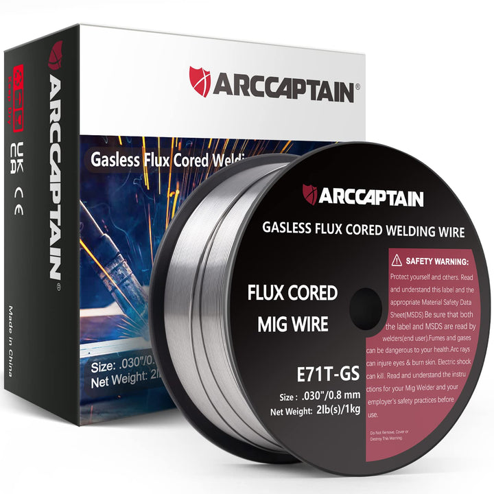 ARCCAPTIAN Fülldraht 0,8mm 1KG E71T-GS MIG Schweissdraht für Schweissgerät ohne Gas MIG/MAG FLUX Sch