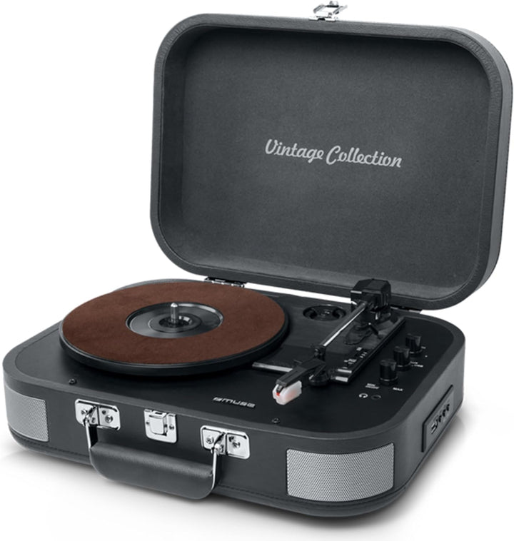MUSE MT-201 Retro Plattenspieler mit Bluetooth, eingebaute Stereo Lautsprecher und USB (RCA-Ausgang,