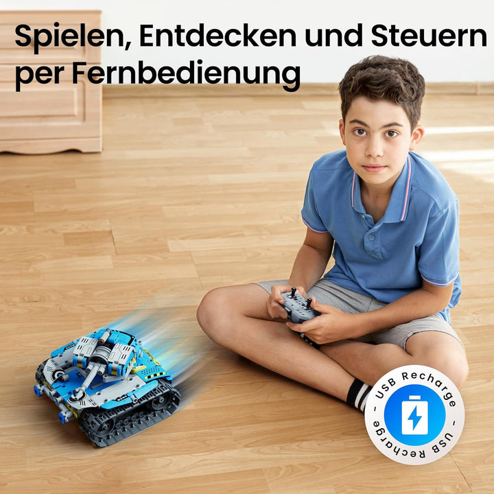Sillbird Technik Roboter Kinder Bauspielzeug, Programmierbarer Roboter Bausatz, Ferngesteuerte Robot