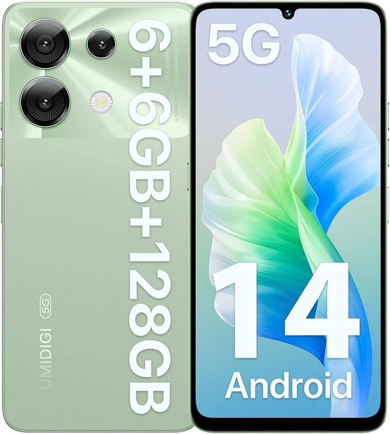 UMIDIGI G9 5G Smartphone, Android 14 Handy Ohne Vertrag, 90HZ Octa-Core, 12(6+6) GB+128GB Handy, 6.7