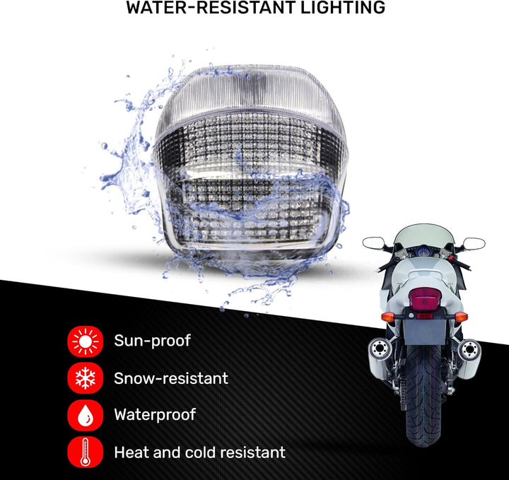 avdb-moto LED-Bremslicht mit integriertem Blinker kompatibel mit Honda CBR 1100 XX 1999/2006 (Getönt